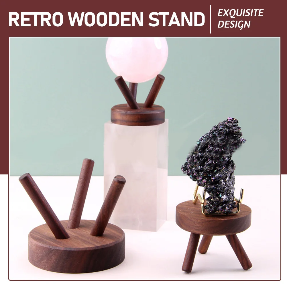 

Wooden Crystal Sphere Stand Retro Decorative Sphere Holder Display Stand for Crystal Ball Home Display Crystal-Ball Support Base