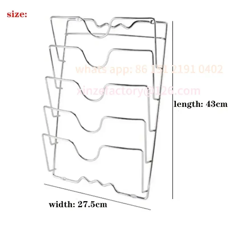 

Customizable Multi Functional Wall Mounted Pot Lid Rack For Household Kitchen, Perforated With Five Layers