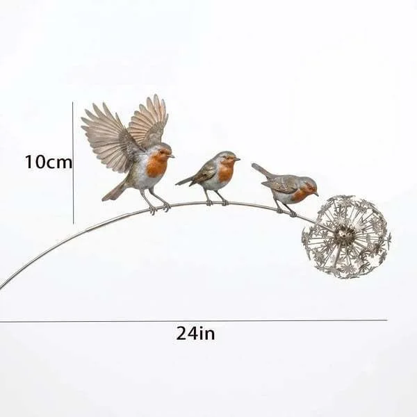Cute bird garden plugin creatively and uniquely inserted into outdoor gardens, lawns, backyards, courtyards, porches, dedicated