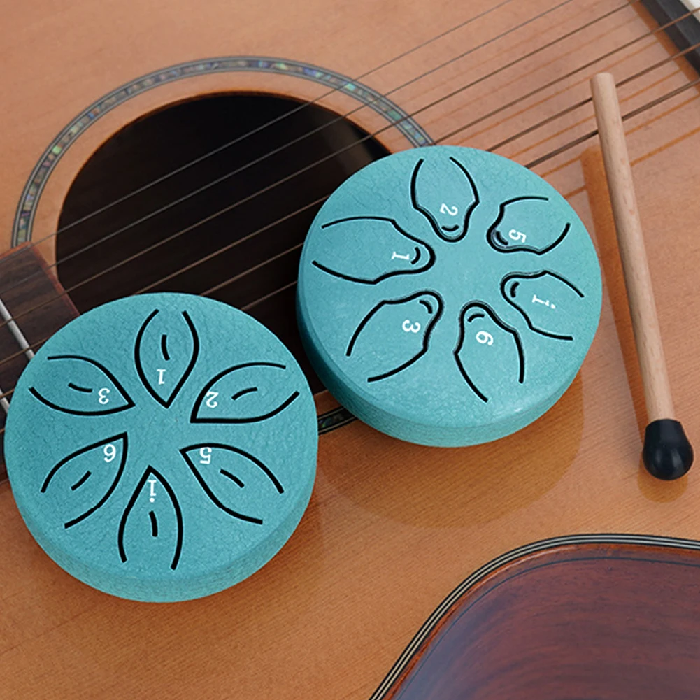 3 Inches 6 Notes Rain Drum for Outside Mini Handpan Drum Percussion Musical Instruments for Yoga Unique Gift