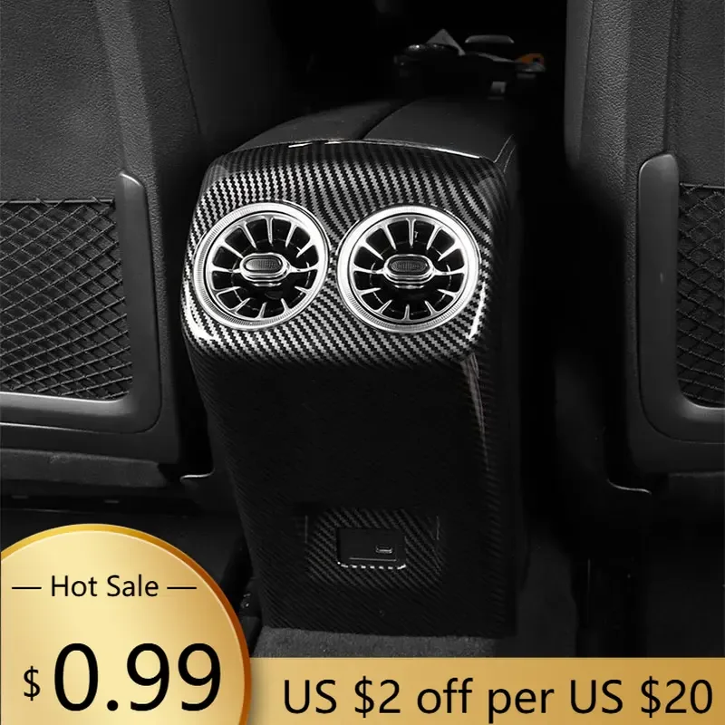 

Steering Covers Car Carbon Fiber Central Control Armrest Box Rear Air Vent Cover for Benz A CLA Class W177 V177 C118 W118 AMG