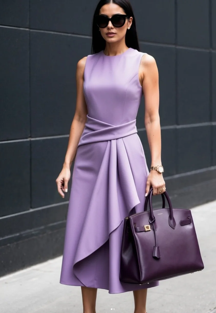 Women's Sleeveless Asymmetric Ruffle Sheath Midi Dress Structured Wrap Waist Formal Gown for Elegant Office Work Commute ﻿