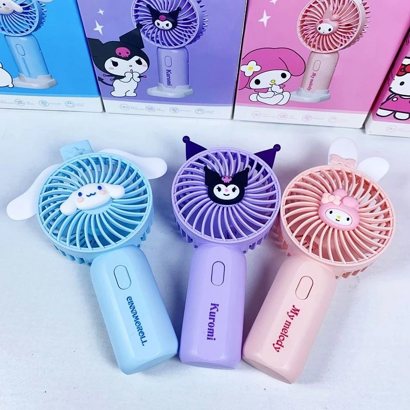 Sanrio Hello Kitty My Melody Cinnamoroll Cartoon Anime Kawaii Sweet Mini Fan Cute Usb Charging Portable Handheld Fan Gifts Toys