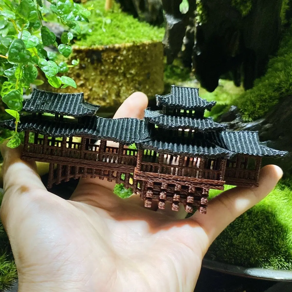 Ozdoby krajobrazowe z nadrukiem 3D, akwarium, badanie bonsai, model mostka z chińskiej starożytnej architektury