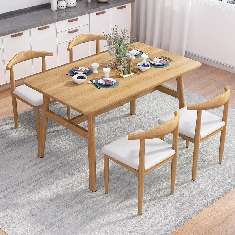 

Nordic Kitchen Table Chairs Rectangular Wooden Modern Living Room Dining Table Restaurant Design Mesa De Jantar Home Furniture