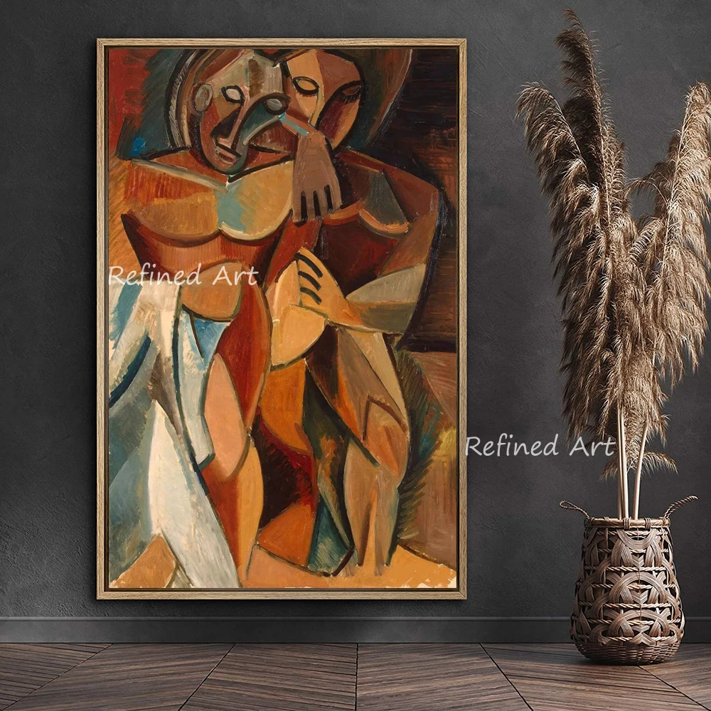 

Hand Painted Canvas Oil Paintings Handmade Picasso Style Figures Modern Abstract Hotel Club Room Home Wall Decorative Frameless