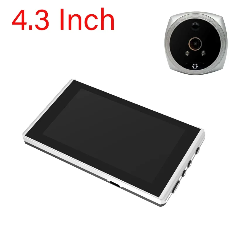 4.3-inch Motion Detection Monitor Cat Eye Digital Video Peephole Camera Video Security Recording Camera Night Vision Door Chime