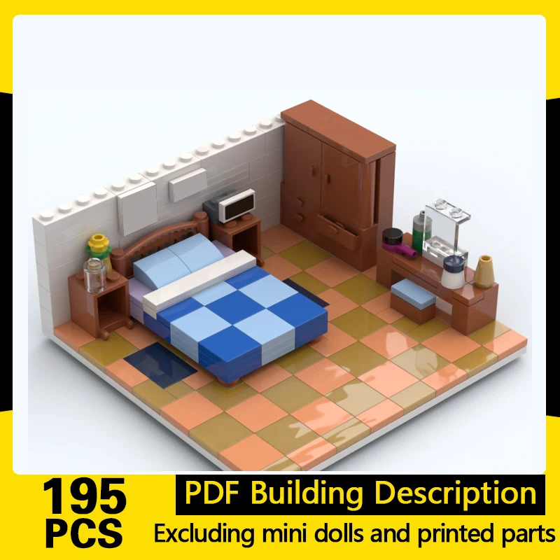 

City Street View Model MOC Building Bricks House Blue Bedroom Modular Technology Gifts Holiday Assemble Children Toys Suit