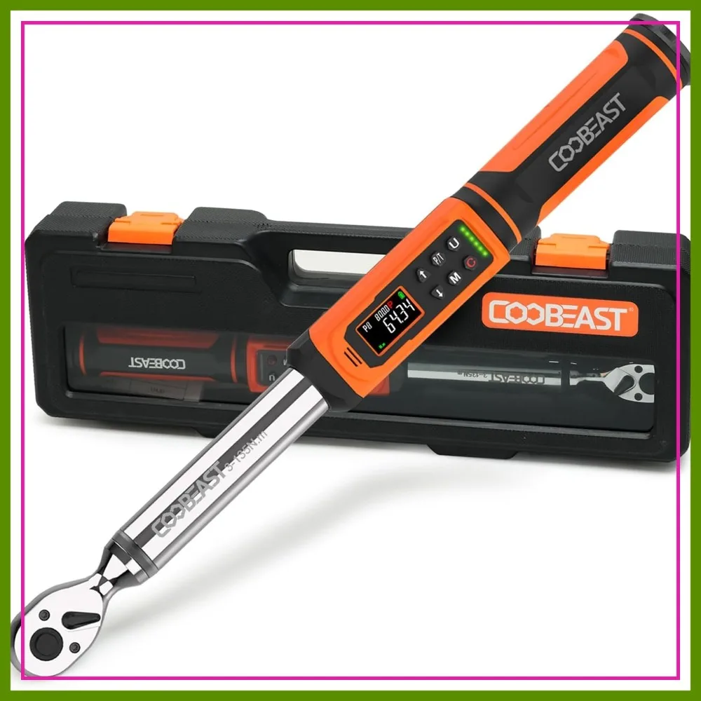 

3/8 Drive Digital Torque Wrench 1.5-99.5 Ft-lbs/2-135Nm Electronic Wrench with Buzzer LED
