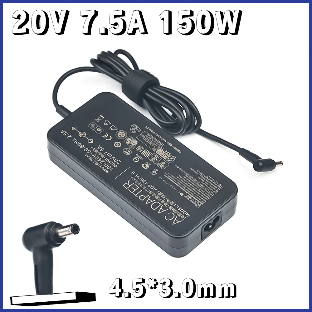 

20 В 7,5 А 150 Вт 4,5*3,0 мм A18-150P1A ADP-150CHB адаптер переменного тока зарядное устройство для ноутбука Asus TUF GAMING X571L F571G F571L VX60G блок питания