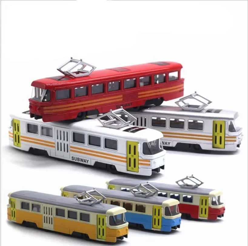 1:90 high simulation alloy tram model,simulation sound and light music,subway bus toys,original packaging new products hot sale