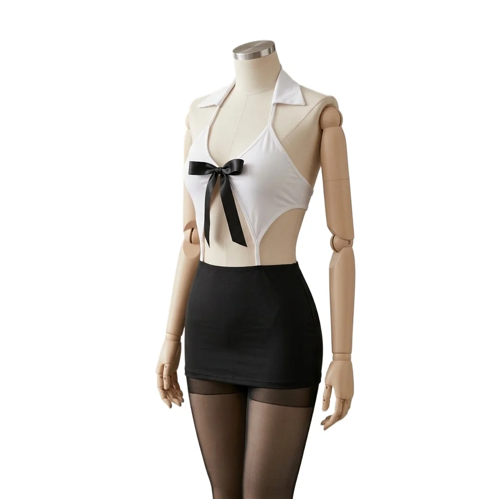 Crotchless Tights Women Black Cross Lines HollowBodysuit with Fishnet Stockings Lingerie Mesh Lace Pantyhose
