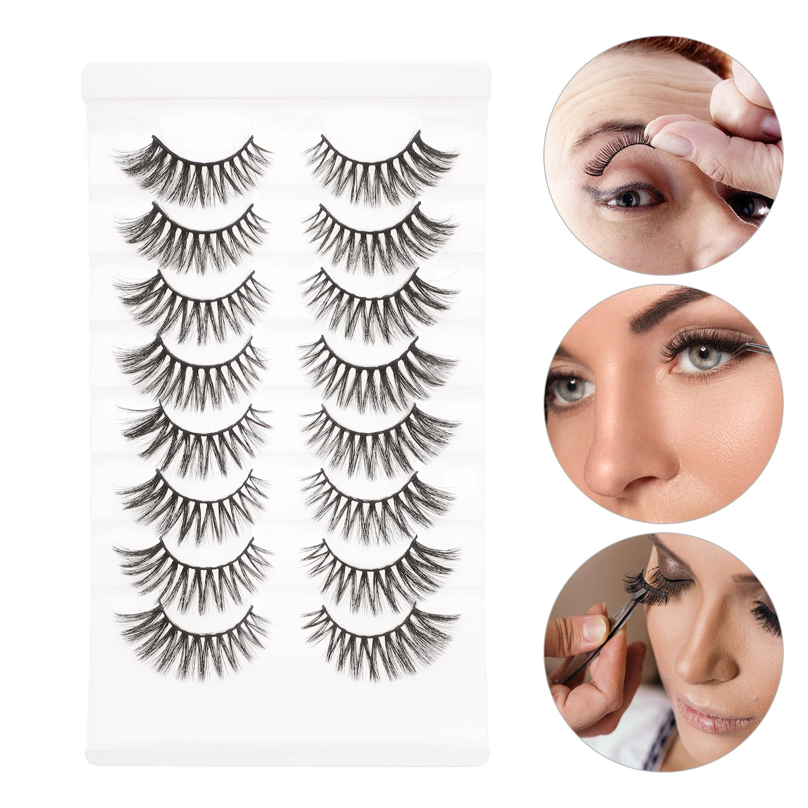 8 pares de pestañas postizas de aspecto Natural pestañas postizas densas para mujeres boda uso diario maquillaje belleza de ojos potenciador pestañas postizas