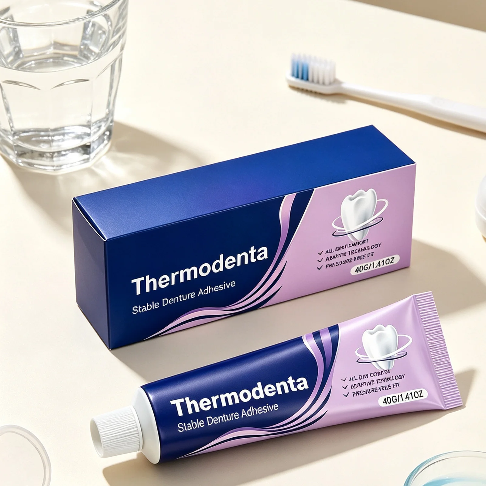 Permanent Denture Fixing Adhesive Prevents Denture Loosen Reduce Gum Pain Provide Lasting Denture Fixation Waterproof Oral Care