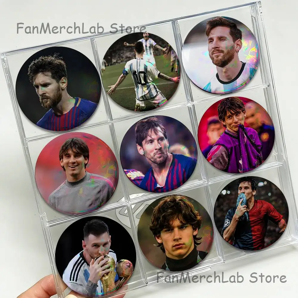 L-LionelS Football M-MessiS Cartoon Anime Music Button Pin Brooch Jewelry Decoration Gift 22mm 32mm 44mm 58mm 75mm