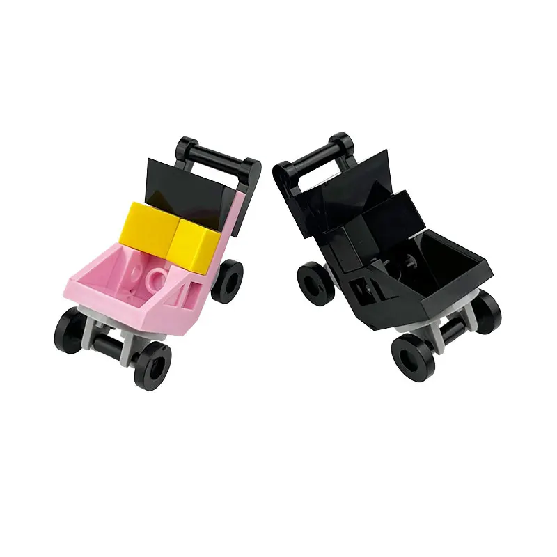 

building block MOC baby carriage baby stroller assemble infant children trottie toy shopping cart