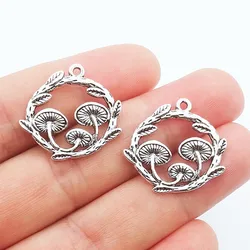 10pcs/Lot 24x26mm Vintage Mushroom Charms Gothic Forest Pendants For DIY Necklace Earring Jewelry Making Supplies Accessories