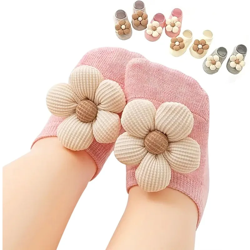 

Non-Slip Flower Ankle Socks for Baby Girls-Cute Princess Grip Socks for Toddlers & Infants.bebe menina.chaussure bébé fille.