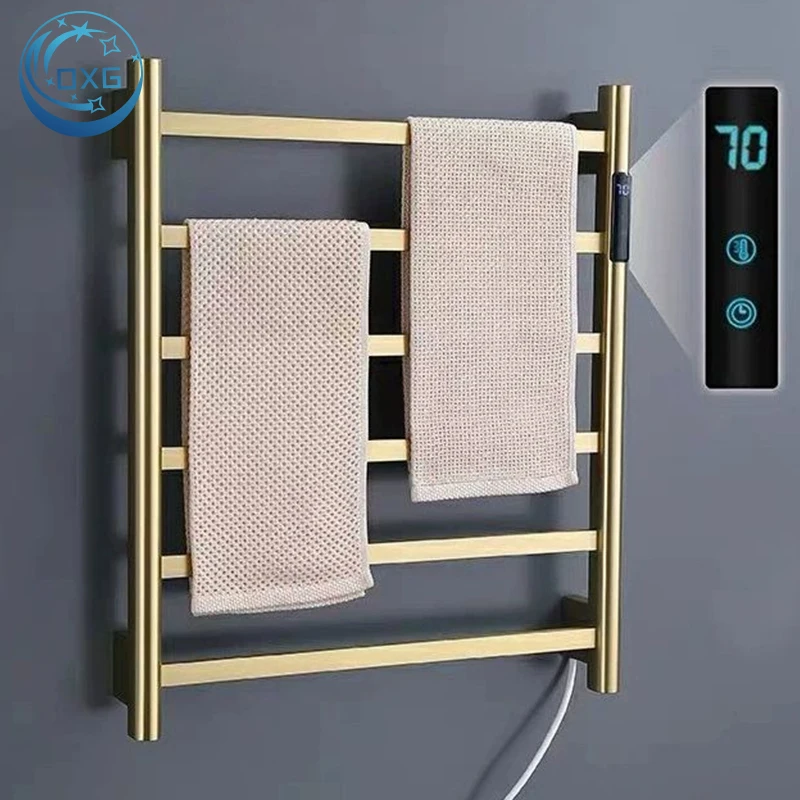 OXG Electric Towel Warmer with Timer,Energy-saving Heated Towel Rack for Drying,Bathroom Heater Bathroom Towel Heating Rack