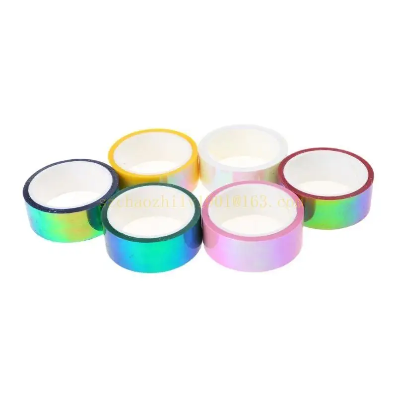 

62KA 6Pcs Rainbow Colored Masking Tape Decorative Craft Waterproof Adhesive Tape Set