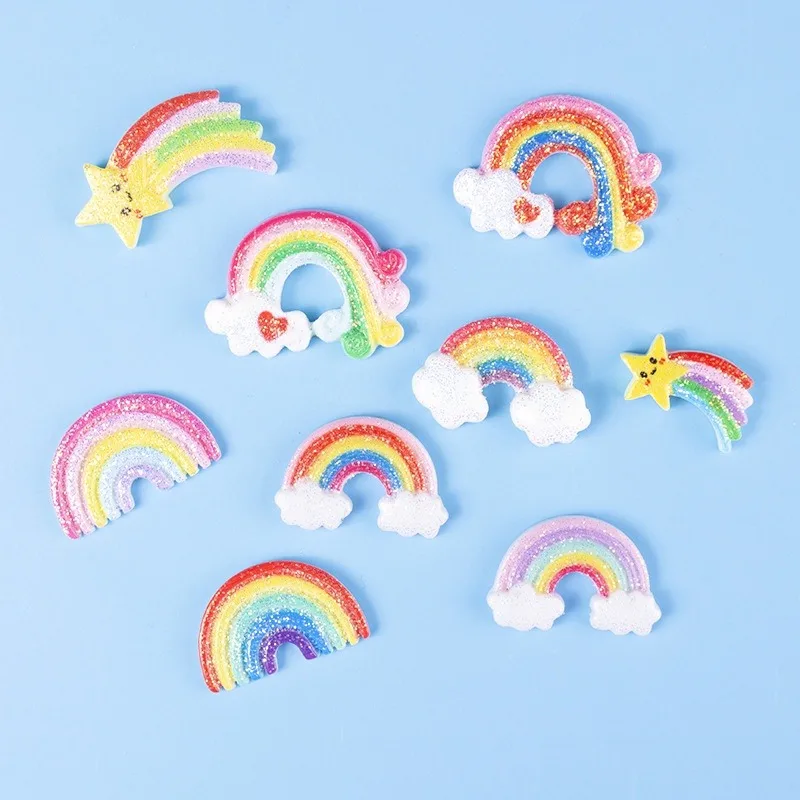 Resin Shoe Charms Personality Cartoon Rainbow Series Shoe Accessories Shoe Decoration for Croc Sandals X-mas Gifts Pins Buckle