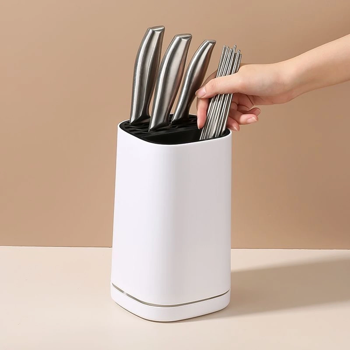 XINCHEN Kitchen Knife Rack Multi-function Knife Storage Rack Household Drain Base Fork Spoon Barrel