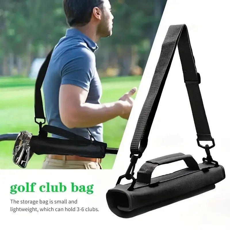 Mini Portable Nylon Golf Club Bag Simple Golf Gun Carrier Bag Travel Bag Golf Training Case With Adjustable Shoulder Straps