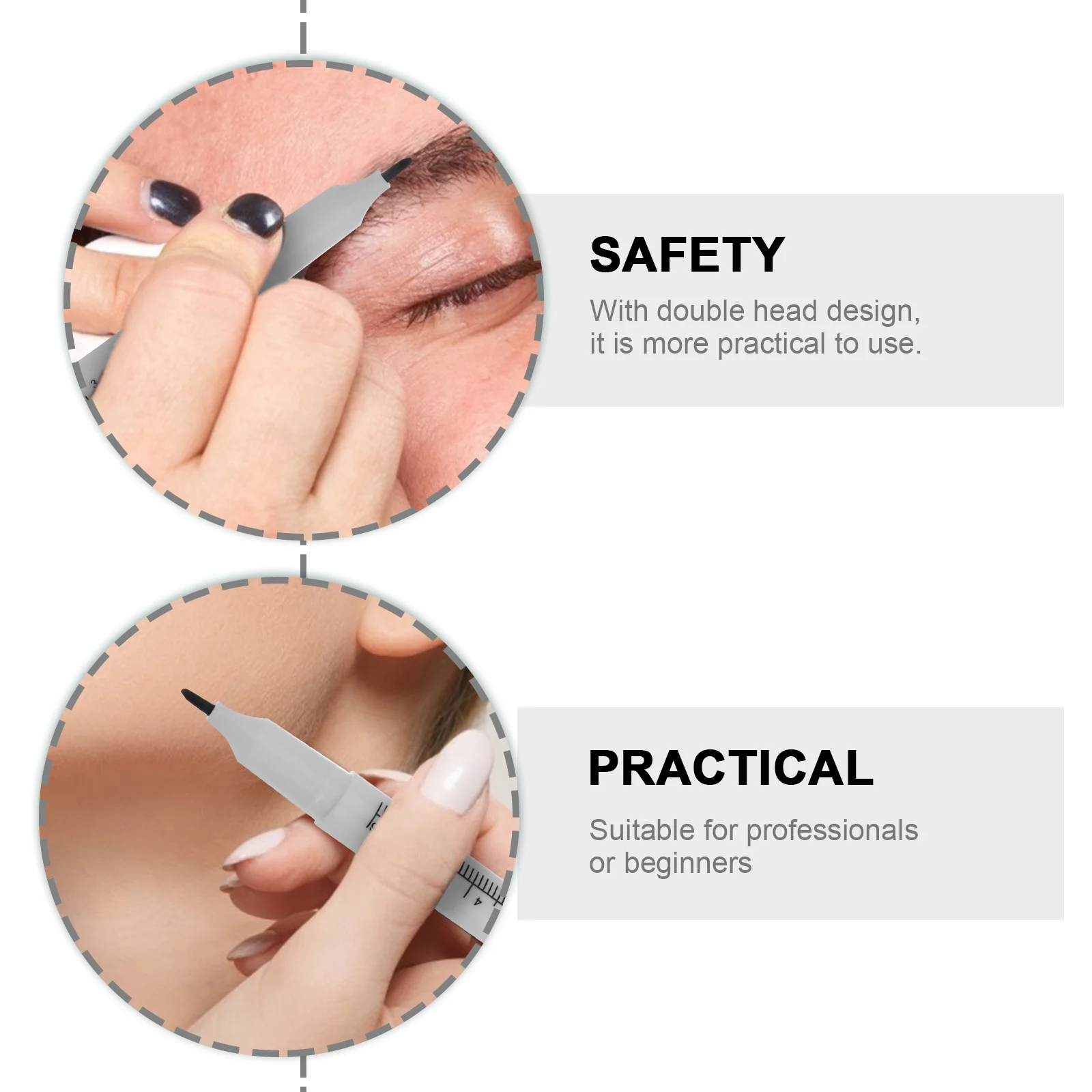 

10Pcs Skin Marker Pens Double Head Waterproof Surgical Marking Pen Professional Eyebrow Eyeliner Lip