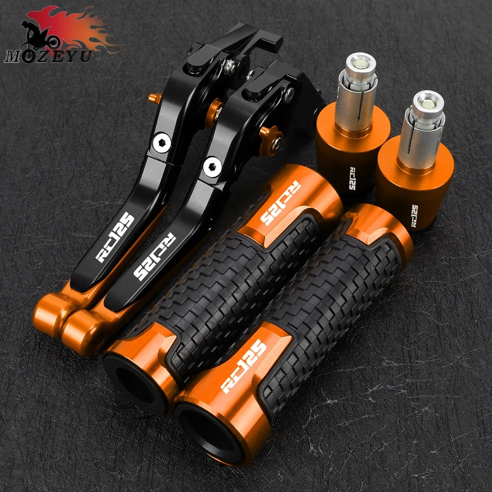 Motorcycle RC125 Brake Clutch Levers Handlebar Handle Grips Ends For KTM RC 125 2011 - 2024 2023 2022 2021 2020 2019 2018 2017