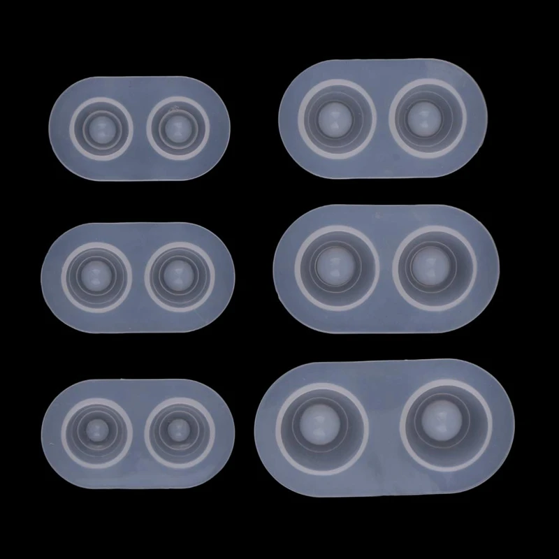 6 rozmiarów/zestaw Bjd Doll Heavy Pupil Eye Clear Silicone Mold Base Pressure Diy Bjd Eye Materials - 14X7mm, 16X6mm, 16X8mm, 18X9mm, 2