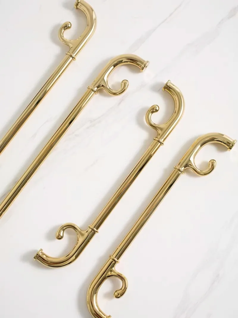 Französischer Mittelalterlicher Stil Silberner Küchenschranktürgriff Möbel-Kleiderschrank Großer Schubladenknopf Messing Doppelloch Langer Griff – Detail 8