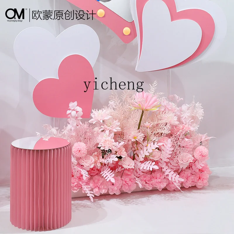 Arrangement de scène XL, décoration de fenêtre d'activité rose, hall d'exposition hôtel restaurant