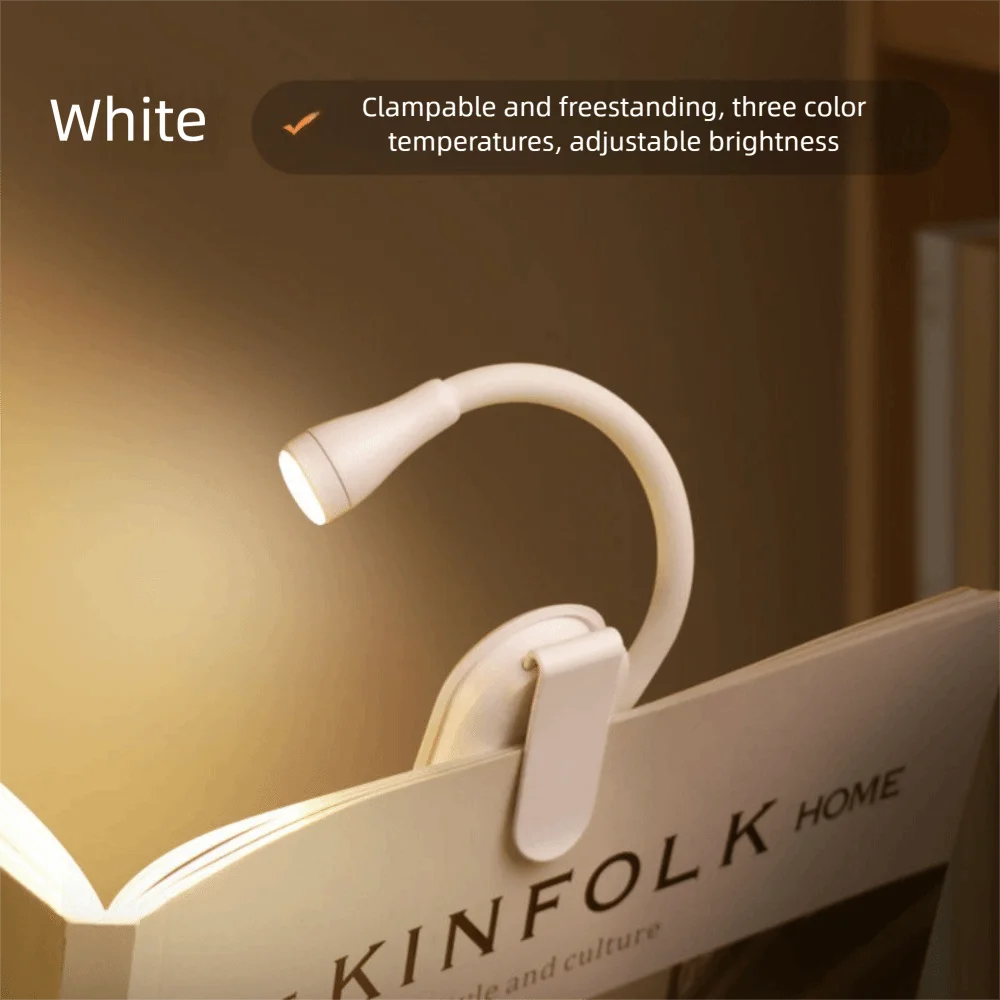 Portable Mini Reading Book Light Rechargeable Dimmable Clip-on Night Lights 360° Flip Eye Protection Led Book Lamp Bedroom