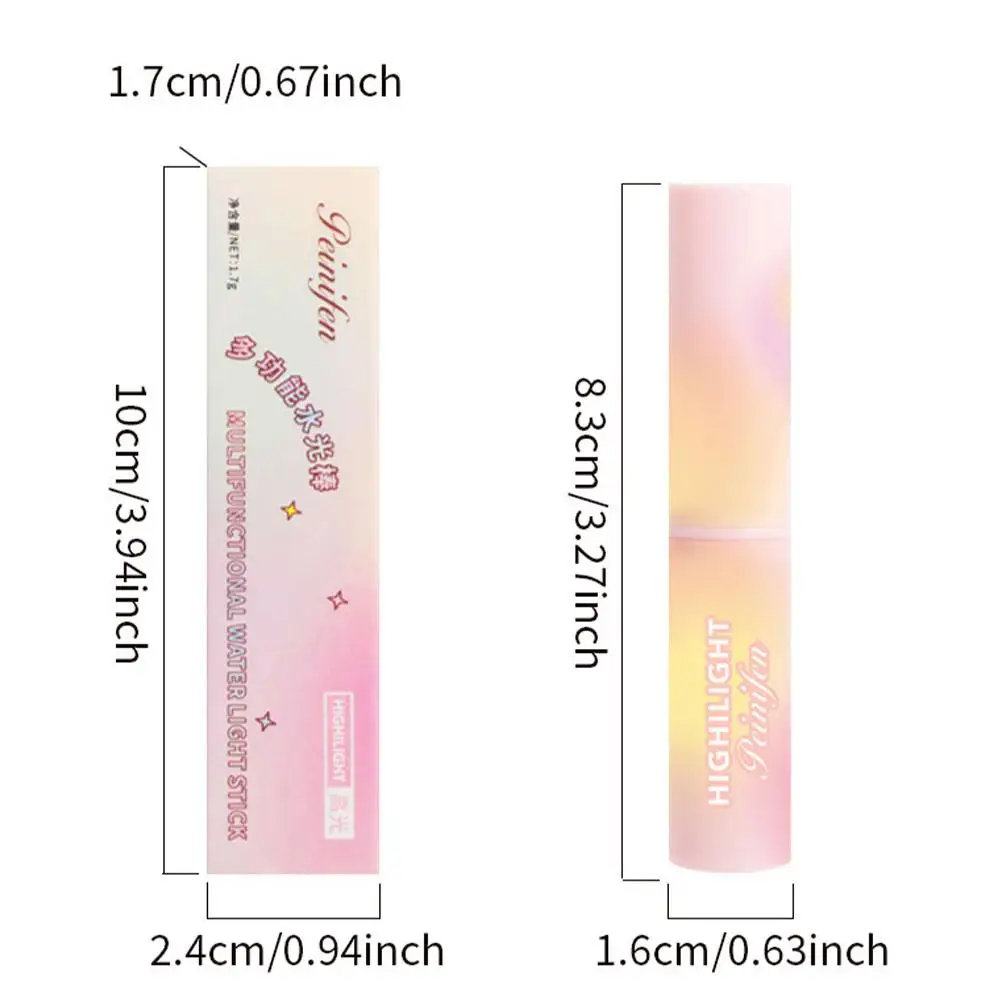 6 kleuren multifunctionele Crystal Jelly Highlight oogschaduwstick Super glanzende meerkleurige oogschaduw lippenstift Highlight Stick