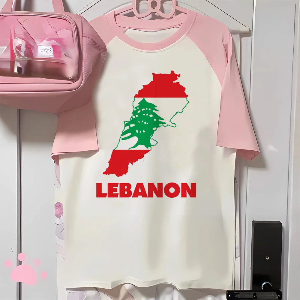 Lebanon top tees teen hip hop Psychedelic Breathable Colorful Digital t-shirt graphic Pastel aesthetic anime Vintage Grunge