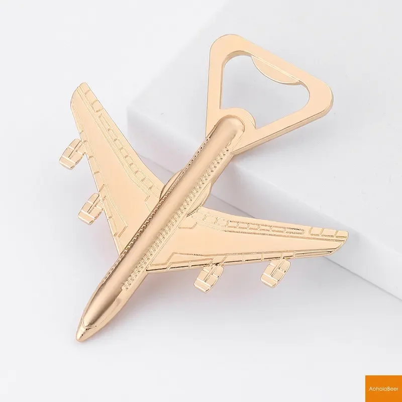 1pc Golden Plane Shape Bottle Opener Funny Airplane Package Beer Opener Gifts Creative Wedding Favors for Guests Cool Gifts