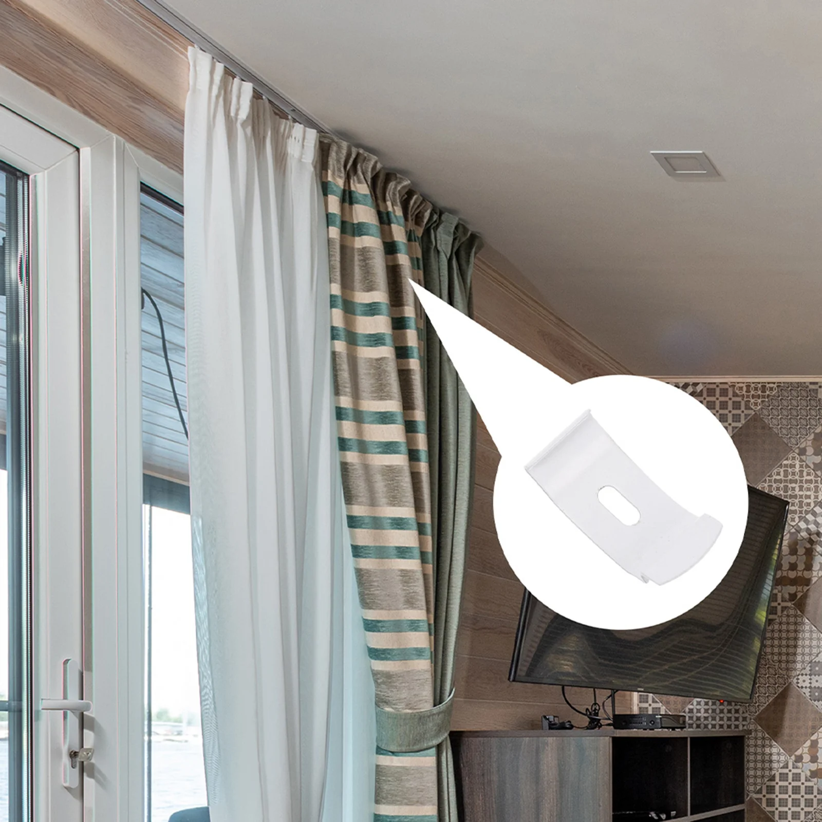 

10Pcs Sturdy Curtain Louver Brackets Style Long Lasting Fixation Support Home Decor Curtain Bracket