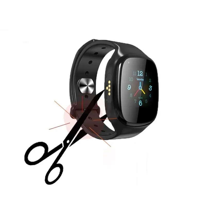 4G LTE Tamper GPS Tracker Bracelet Watch 3G/4G Sim Card,built-in Wifi Portable 12 Months Black 100-1000m -162 Dbm