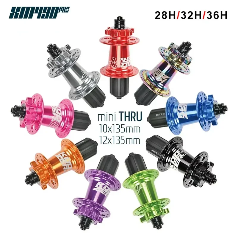 Koozer XM490pro Mini THRU Rear MTB Bicycle Hub 10x135mm TA 12x135mm  28H 32H 36 Holes 9S 10S 11S 12 HG XD CRMO Axle Bike Parts