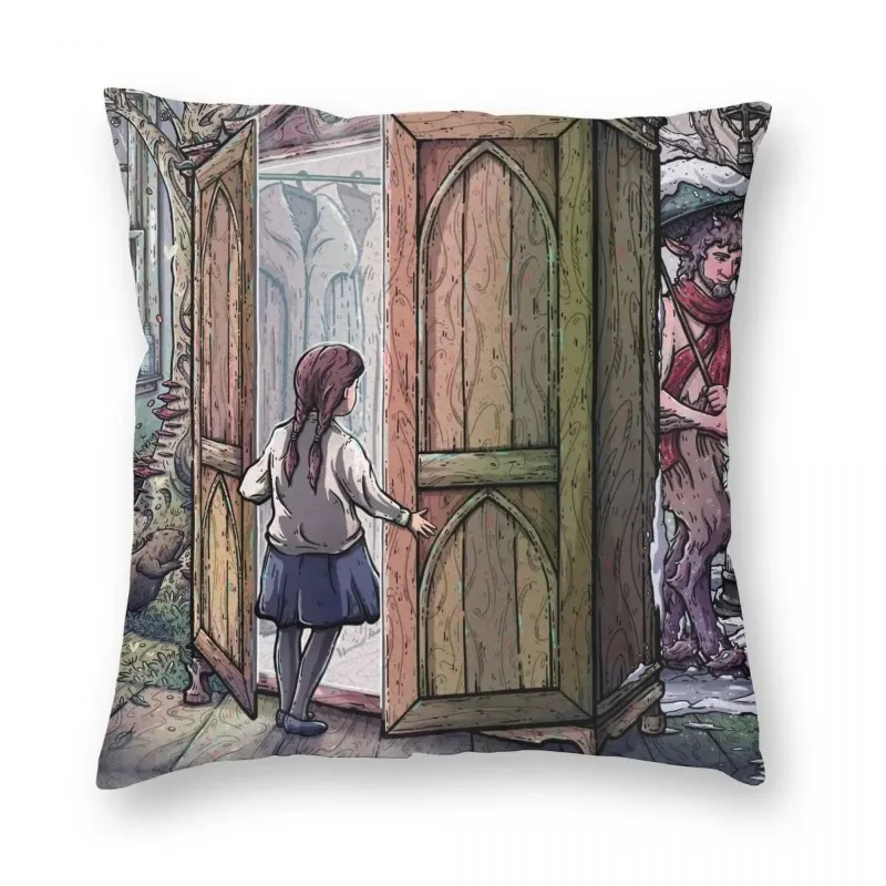 Lucy's Discovery Chronicles of Narnia Square Pillowcase Polyester  Printed Zip Decor Sofa Seater Cushion Case 45x45