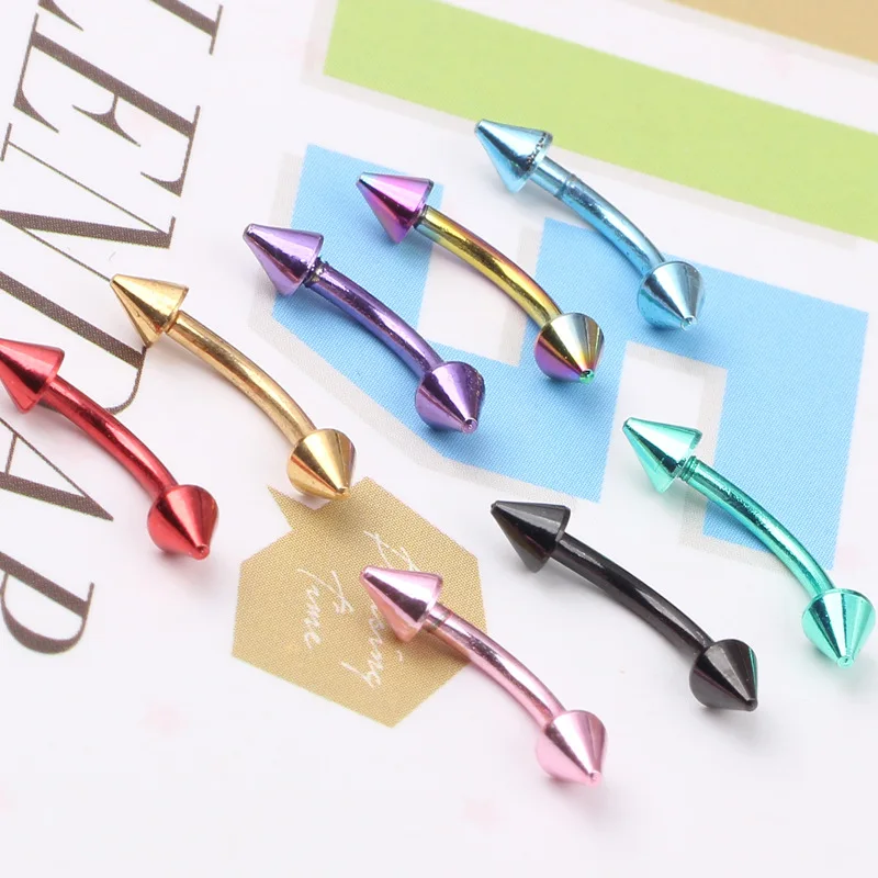 Eyebrow Jewelry Stainless Steel Curved Arc Eyebrow Rings Lip Screw Earrings Septum Piercing Accessories