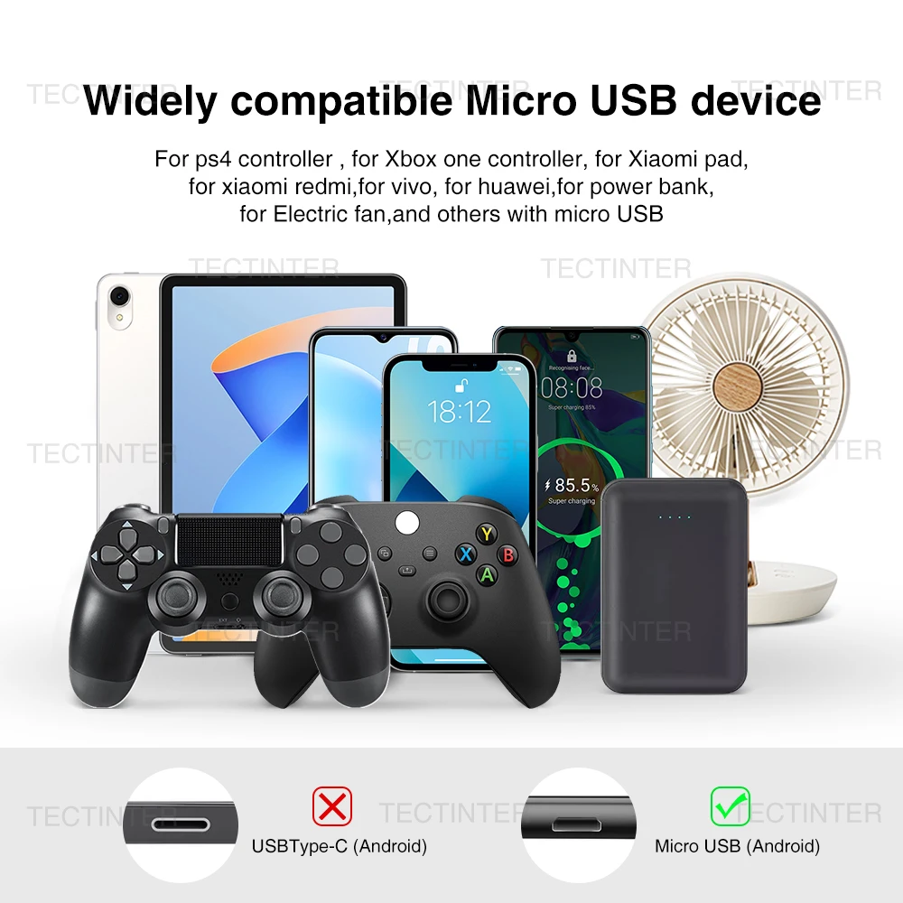 كابل بيانات شحن لوحدة تحكم PS4/XBOX One Gamepad سلك شاحن USB صغير للهاتف المحمول لملحقات ألعاب PS4