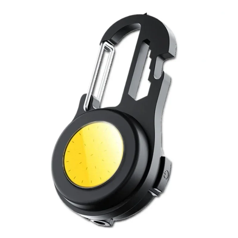 Portable Mini COB LED Flashlight Keychain USB Rechargeable Work Light for Outdoor Camping Torch with Strong Magnet