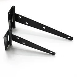 1PCS 4 Inch T-Strap Hinges Rustic Gate Strap Hinge Rustproof Gate Door Black Hinges For Windows, Fence And Barn Gates