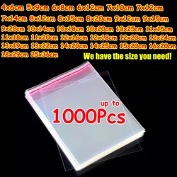 100-1000Pcs OPP Self Sealing Transparent Plastic Bag Cellophane Bags Self Adhesive for Jewelry Gift Cookie Candy Packaging