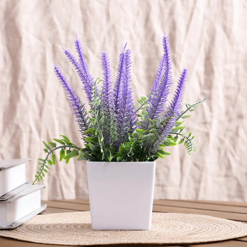 1pc- Simulation lavender pot,home decoration,office desktop decoration,realistic, plastic,housewarming gifts,artificial plant