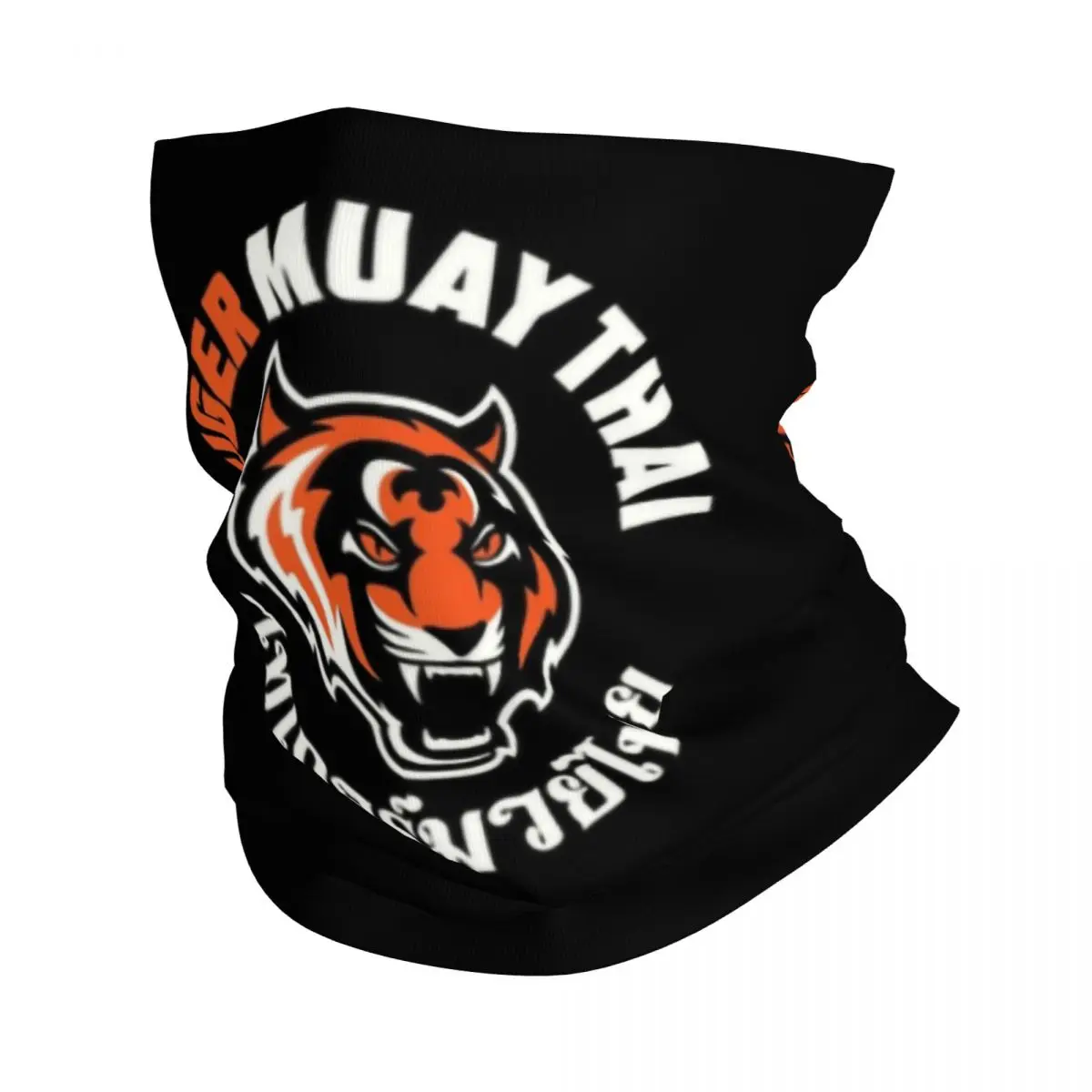 Tiger Muay Thai Bandana Neck Warmer Men Women Winter Ski Tube Scarf Gaiter Thailand Boxing Fighter Face Cover