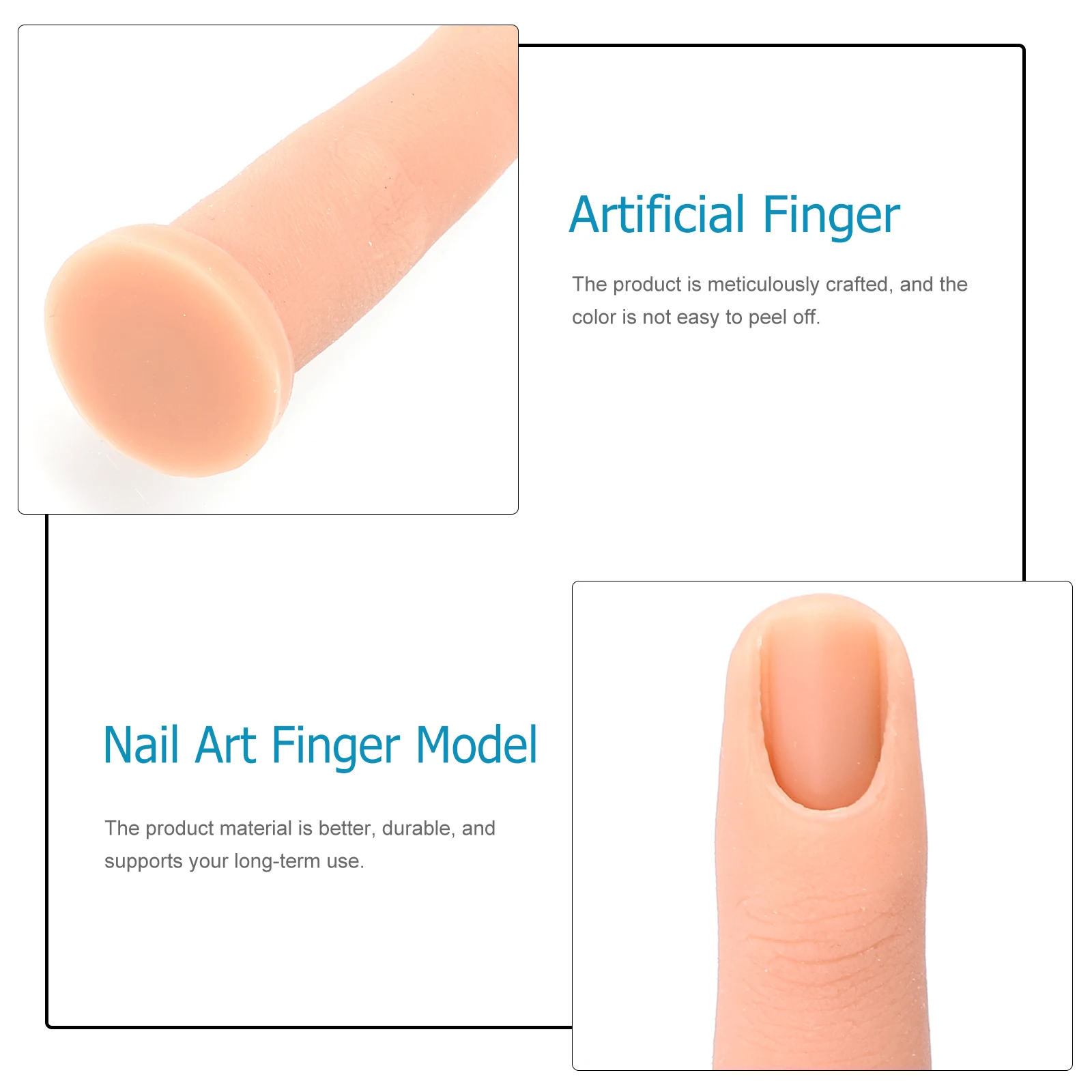 

1pc Silicone Model Durable Lifelike Fake for Manicure Training Practice Nail Art Connection Nail Art Model Fake Finger Training