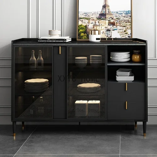 خزانة جانبية متكاملة خفيفة خزانة مشروبات فاخرة جدار غرفة المعيشة المنزلي خزانة شاي متعددة الوظائف