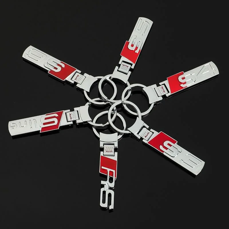 1Pcs Creative Metal Car Keychain Key Chain Rings For Audi Sline RS S4 S5 S6 A3 A4 B8 8P B9 8V B6 A5 B7 A1 A6 C6 Q3 Q5 C7 8I TT